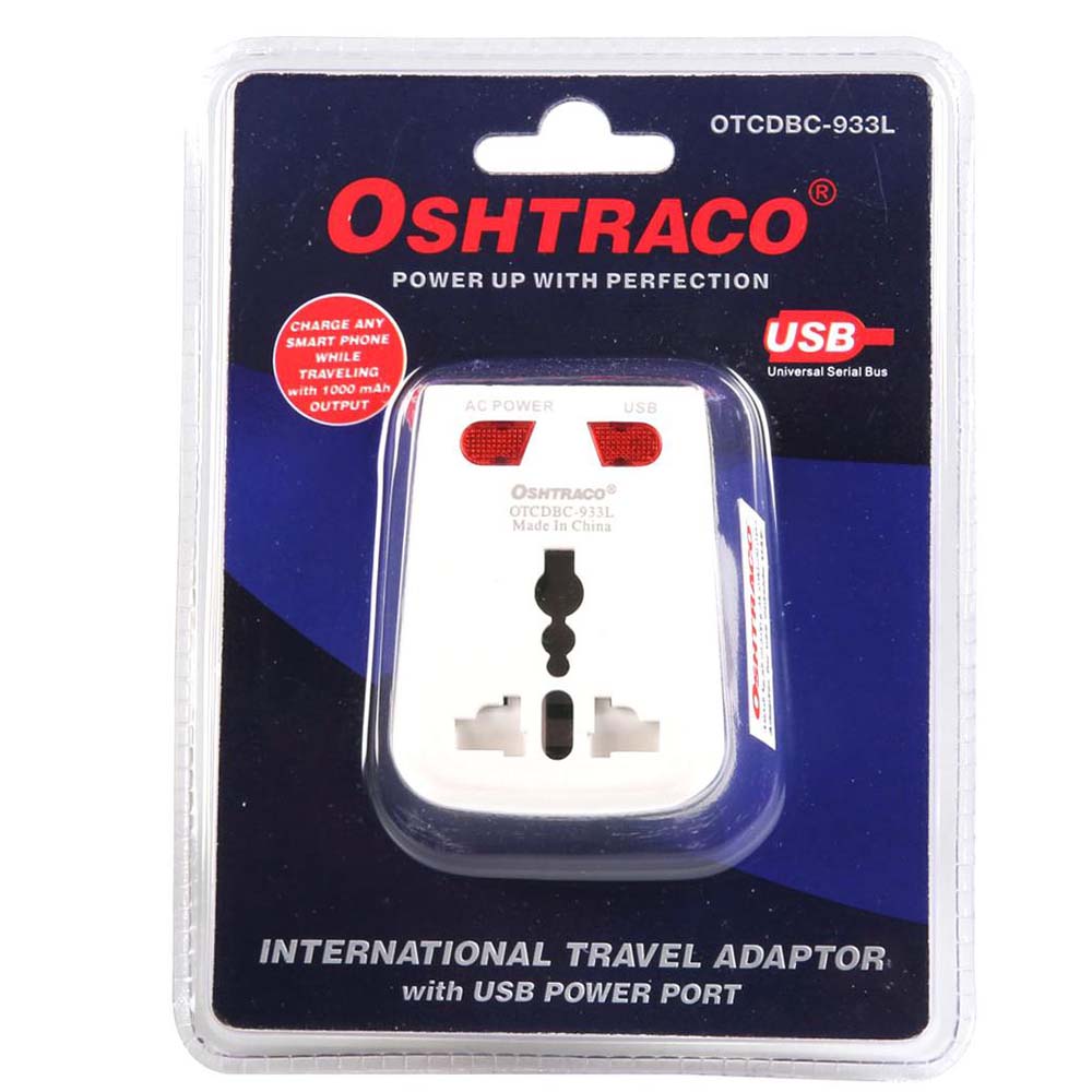 محول سفر أوشتراكو مع شاحن USB