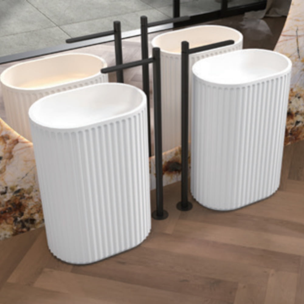 Pedestal Wash Basin Solid Surface White