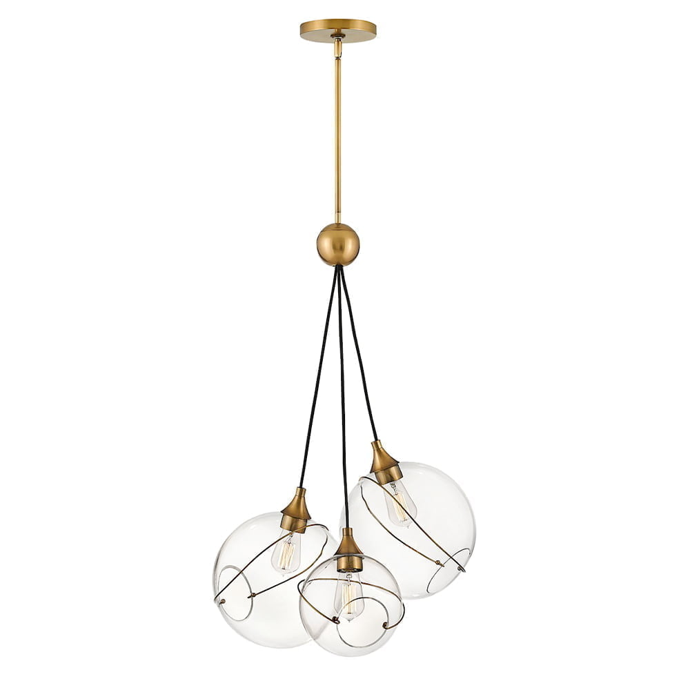 Modern 3-light Glass Cluster Chandelier Pendant Lamp - 10306p/3 (e27x3) D600