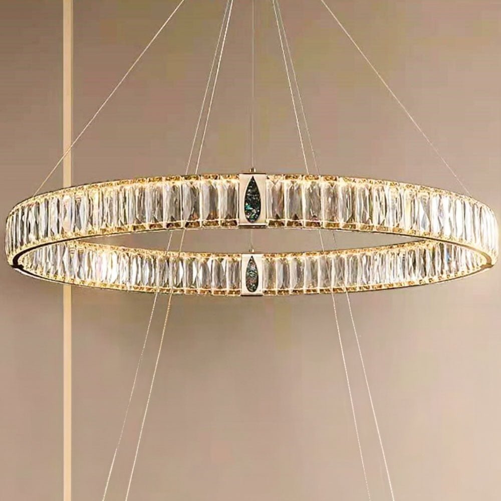 Modern Luxury Ring Round Crystal Chandelier Pendant Lamp - (8016p/r) D800-94w
