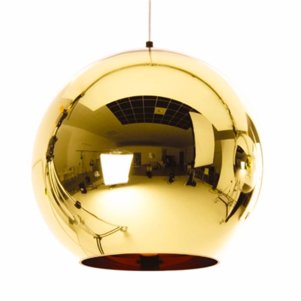 Modern Led Luster Gold Shade Mirror Glass Ball Pendant Lamp - 8041p (400mm)