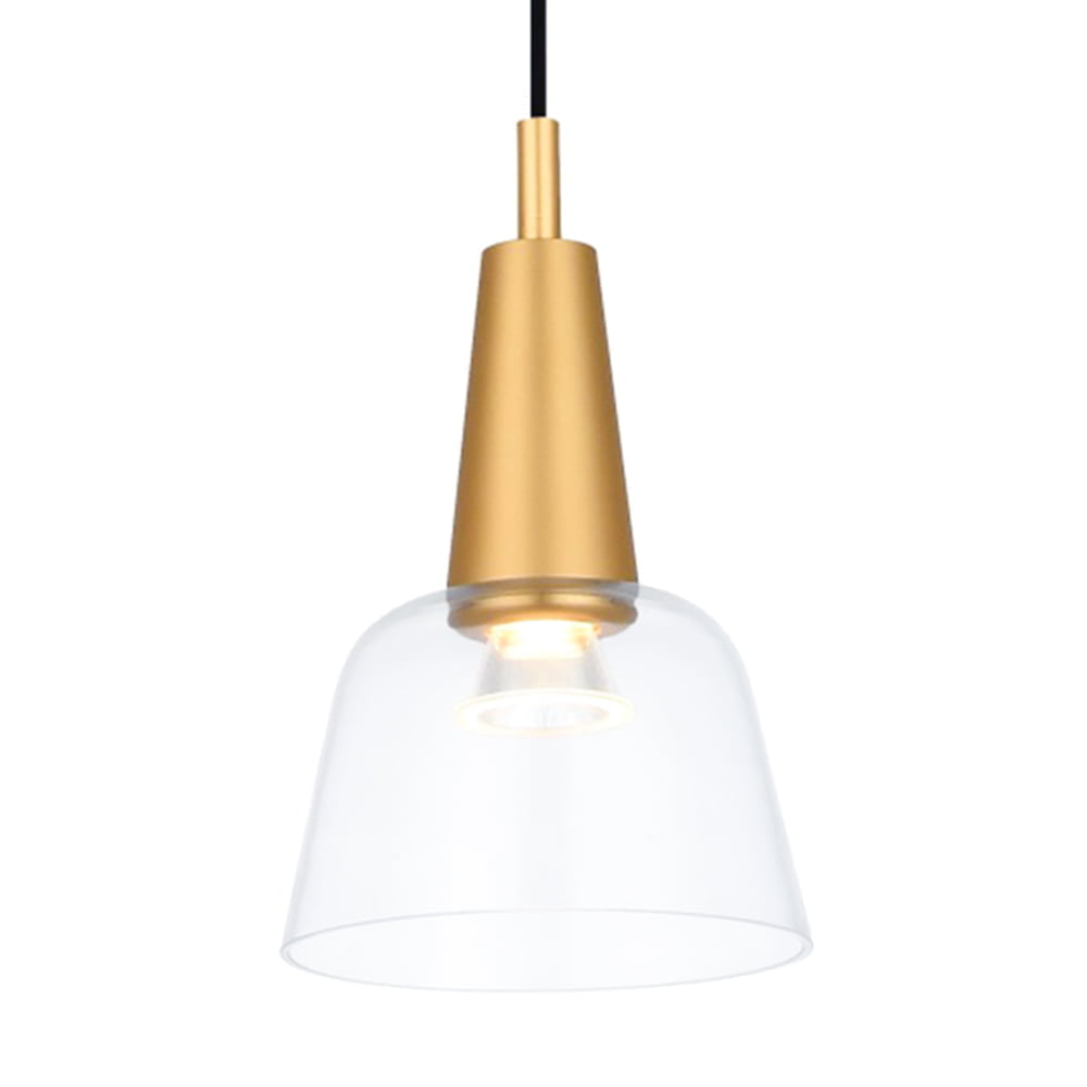 مصباح معلق عصري بإضاءة واحدة من الزجاج الشفاف الذهبي بتقنية LED - 8998pb/1 (8 واط) D160