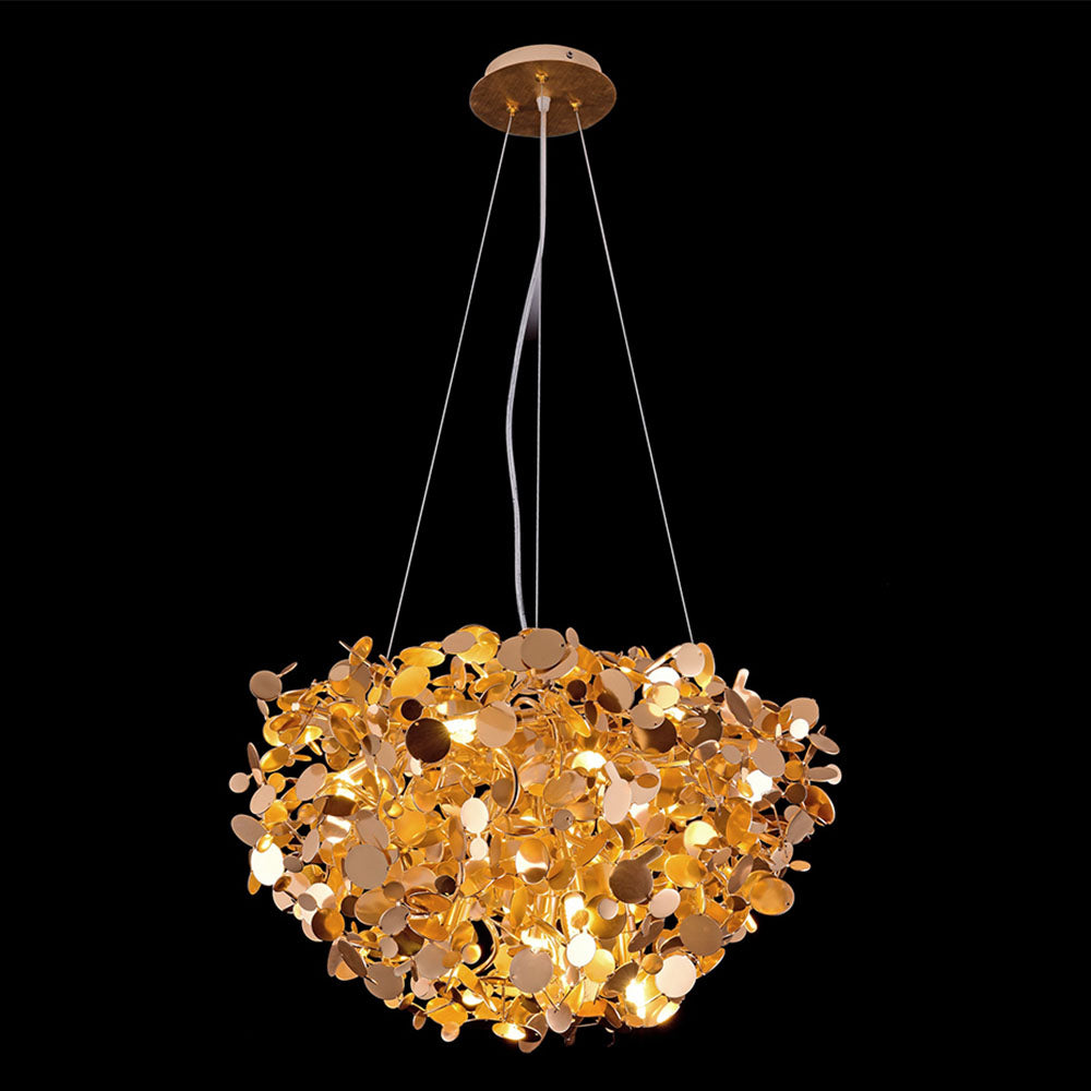 Modern 7-light Gold Halo Penny Design Led Pendant Light