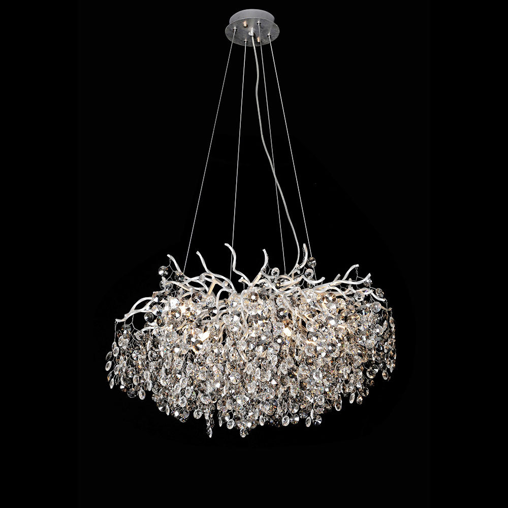 Modern Luxury Tree Branch Round Crystal Led Pendant Light