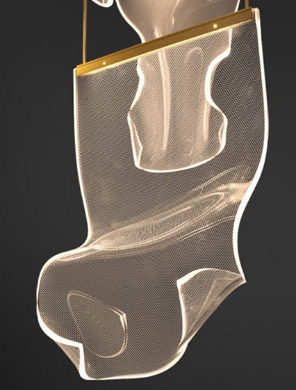 10921P/1 Silver & Clear Acrylic LED Pendant Lamp (3 Tone)