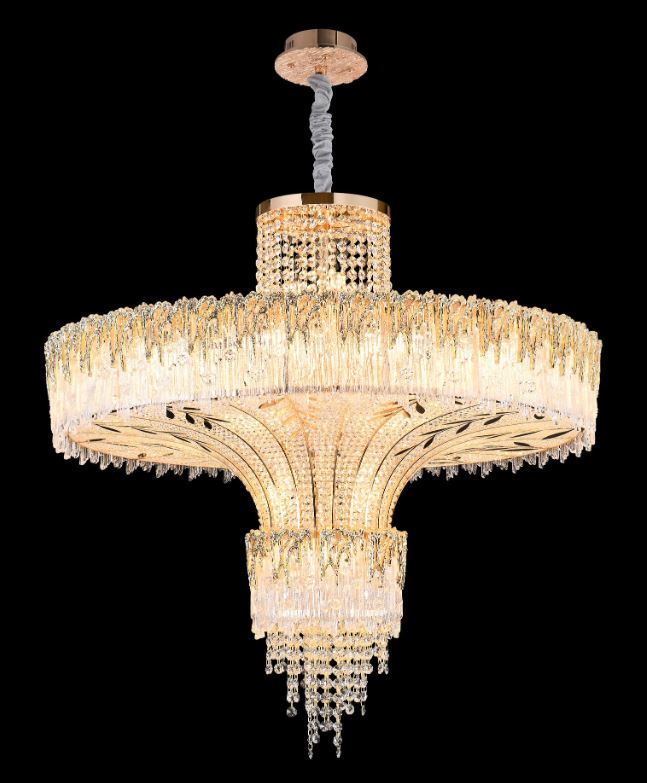 33212/25 Pendant – D800 H780 E14*25+LED Gold (3 Colors)