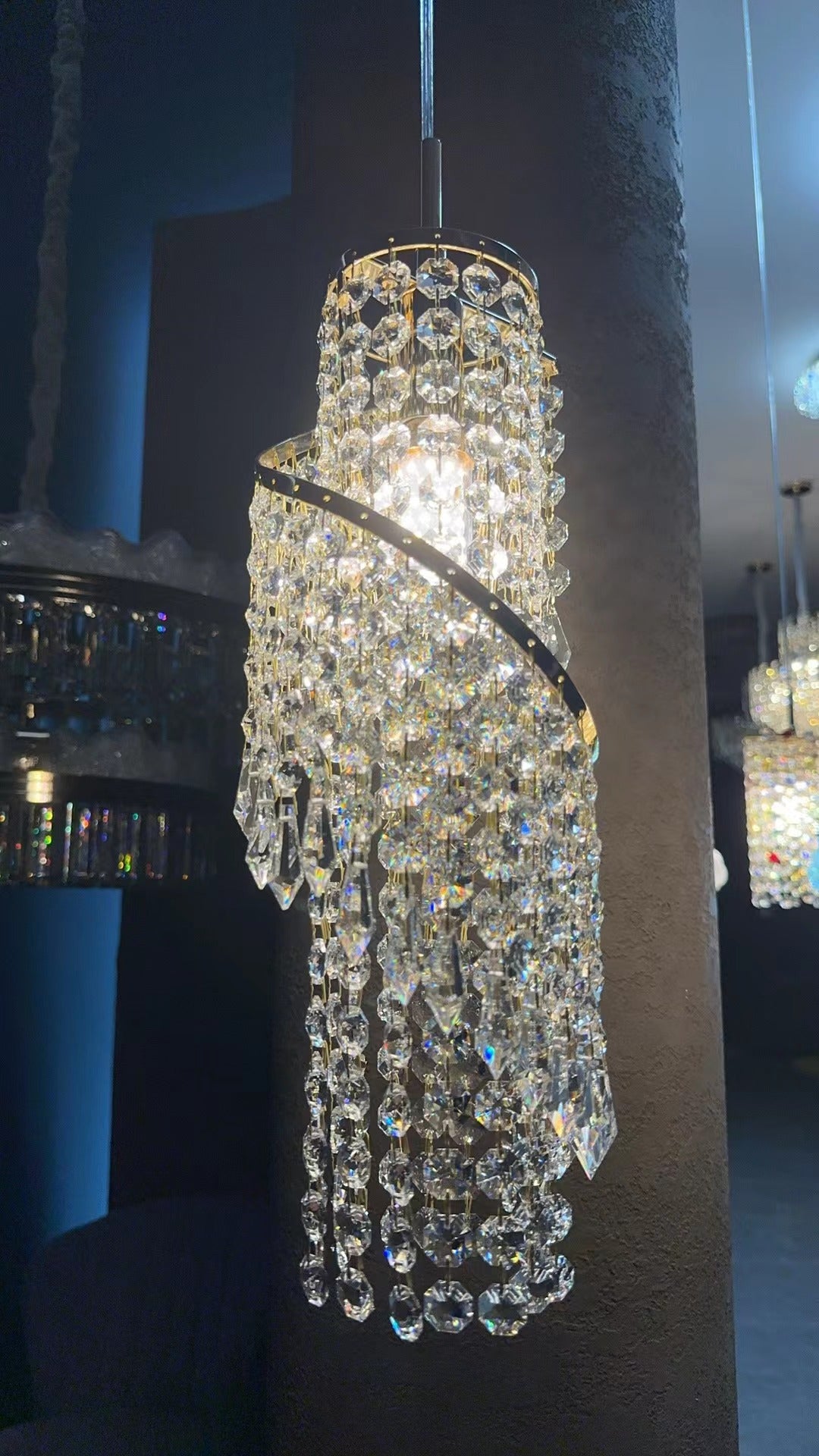 Pendant Light 7097 GD Ø160 H480 K9 Crystal