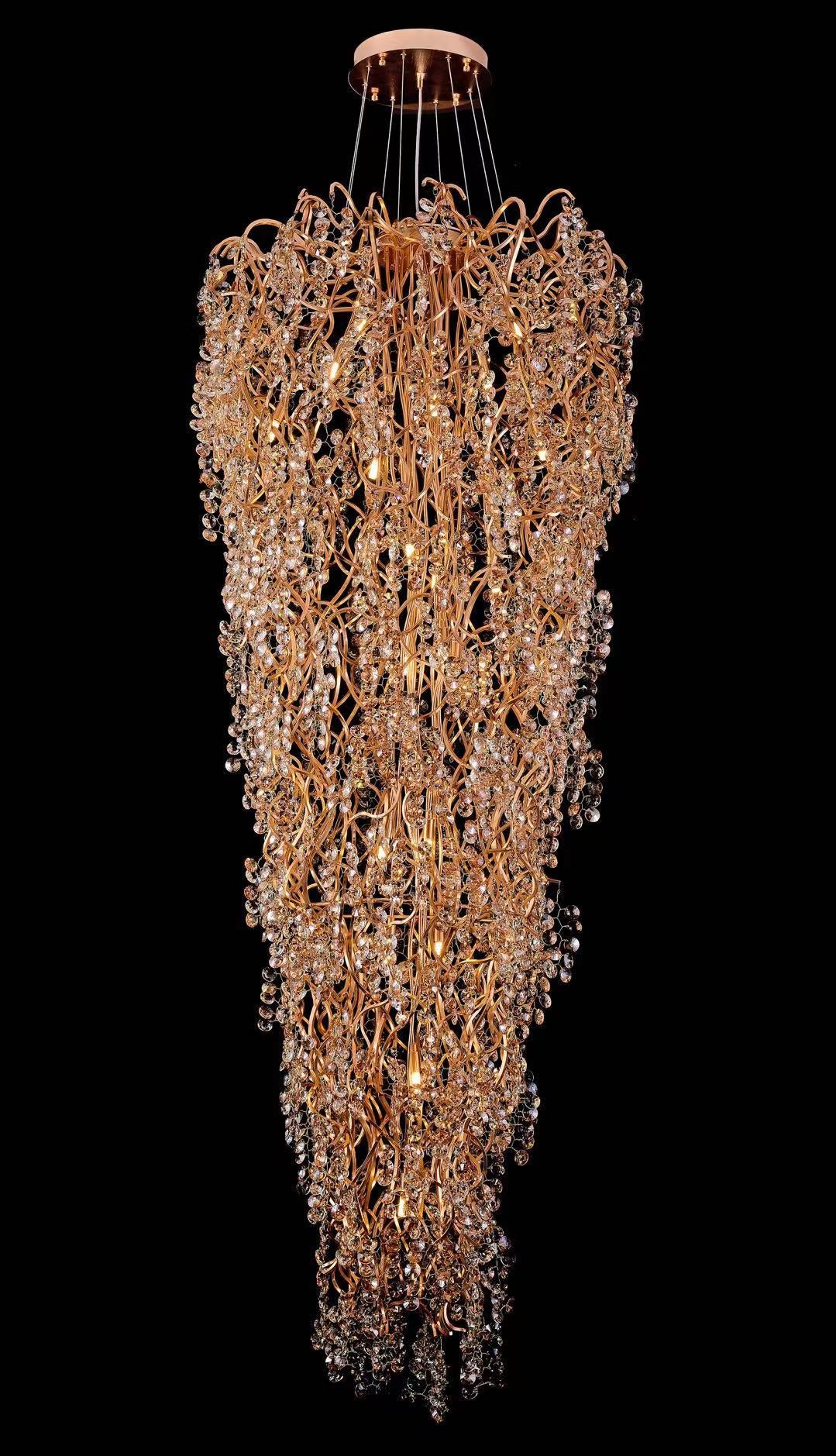 8033-25 Heads Pendant Light Gold