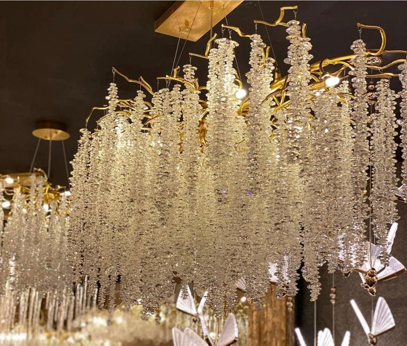 Pendant Light 8086-L1500 Aluminum+Crystal CH