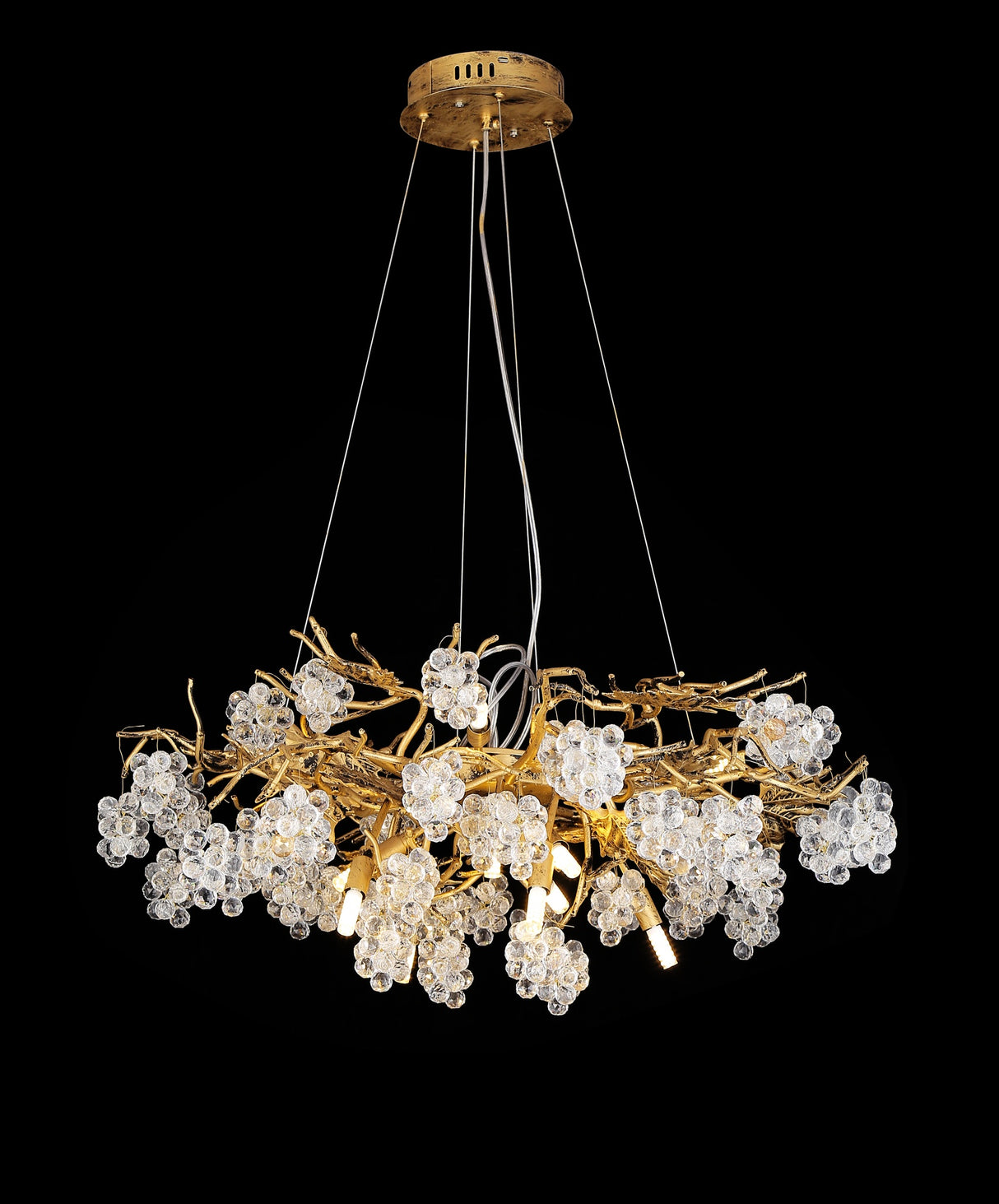 Pendant Light 8087-800 Aluminum+Crystal GD