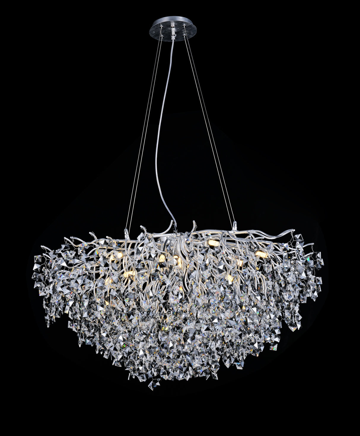 Pendant Light 8093C-1000 Aluminum+Crystal CH
