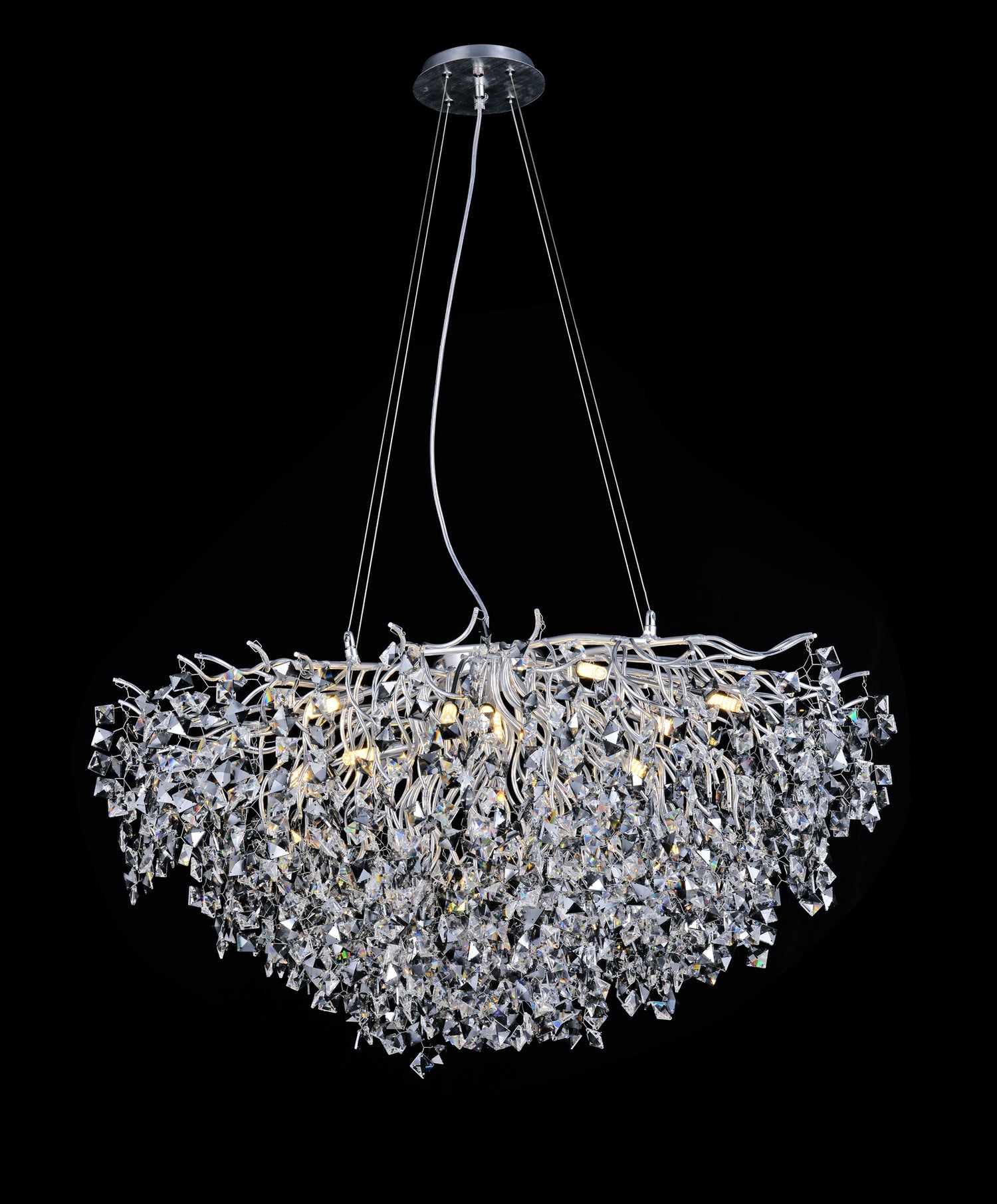 Pendant Light 8093C-1000 Aluminum+Crystal CH