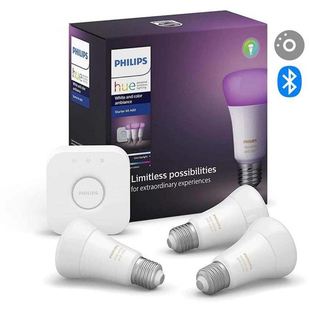 Philips Hue White & Color E 26 Led Bulb Ambience Starter Kit