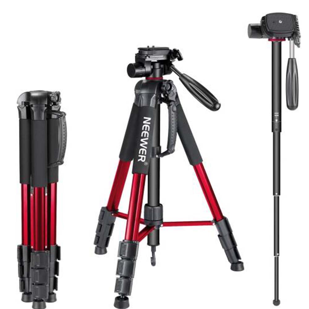 Neewer 70 Aluminum Tripod Monopod With 3-way Pan Head