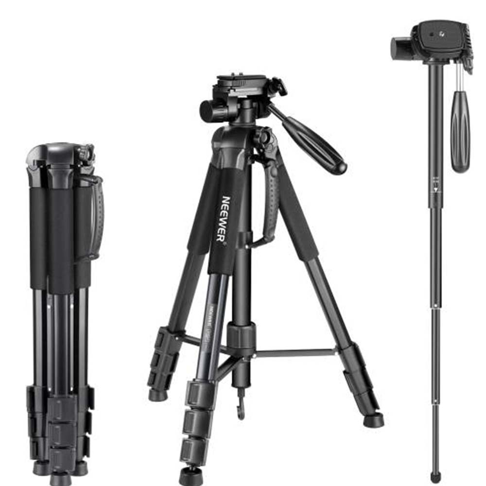 Neewer 70 Aluminum Tripod Monopod With 3-way Pan Head