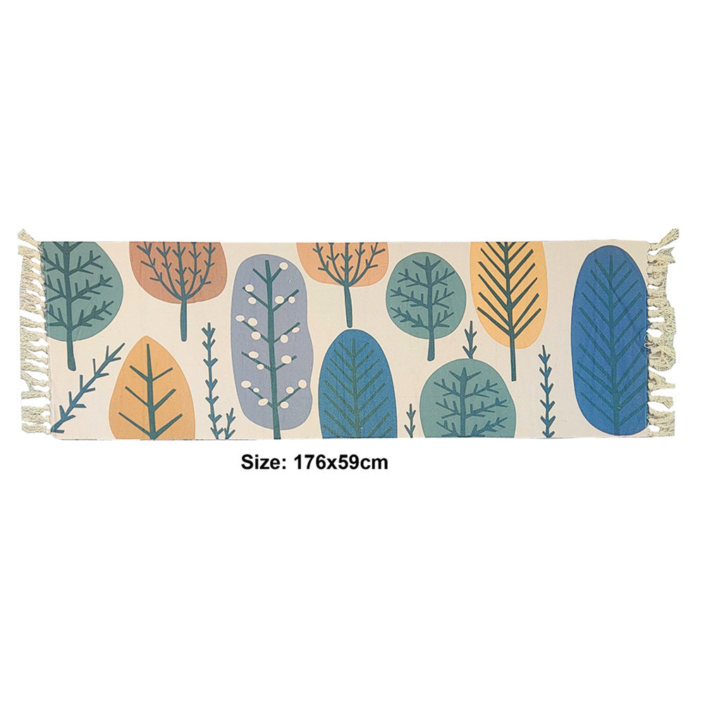 Print Cotton Linen Tassel Long Carpet For Home