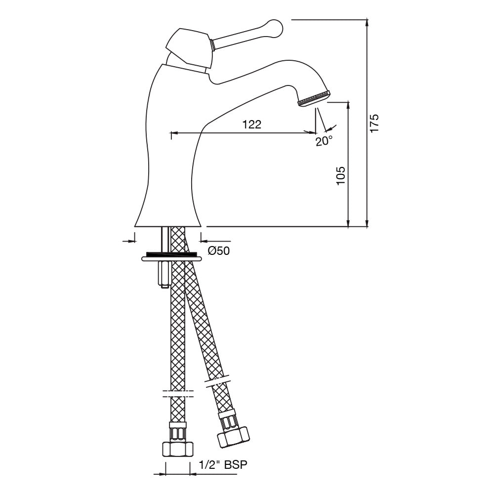 Single lever basin mixer - Chrome