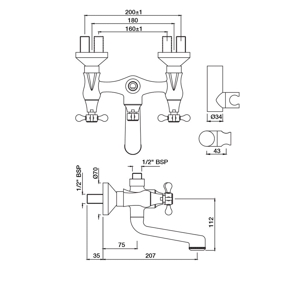 Wall Mixer - Chrome