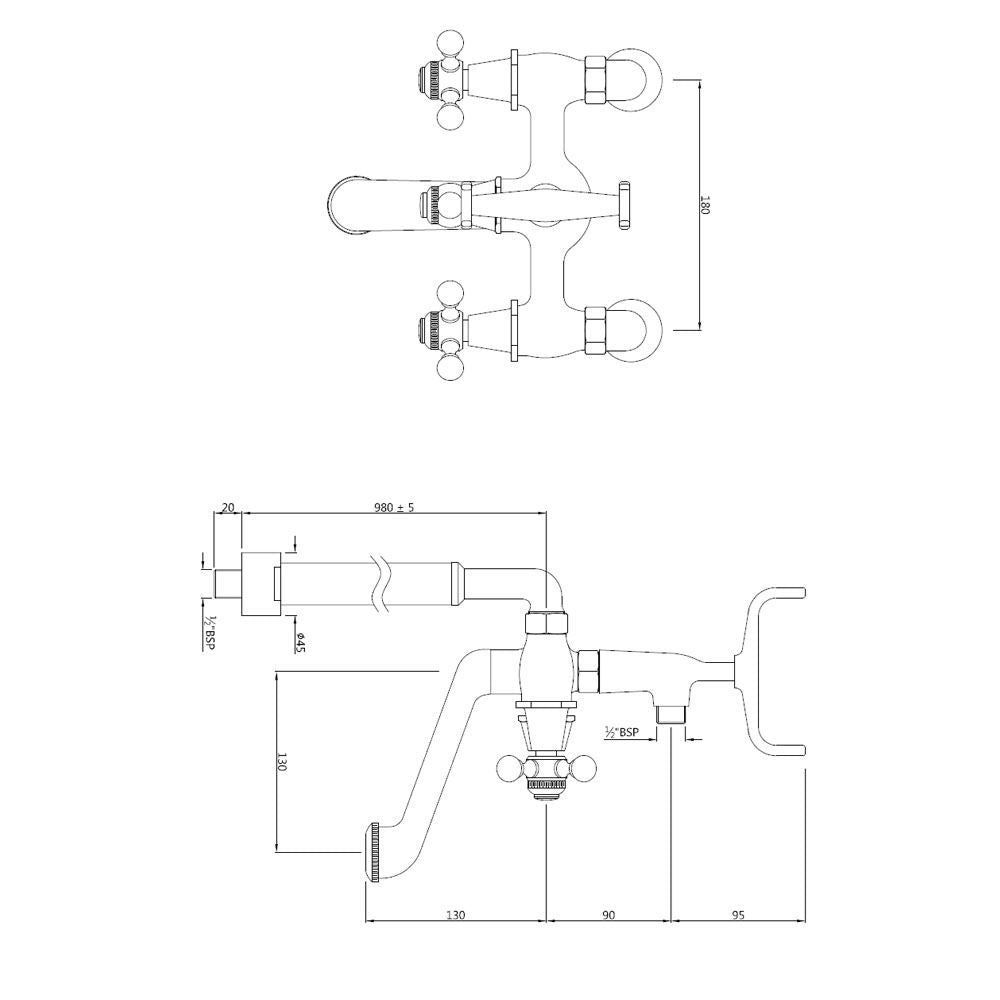 Bath and Shower Mixer - Chrome