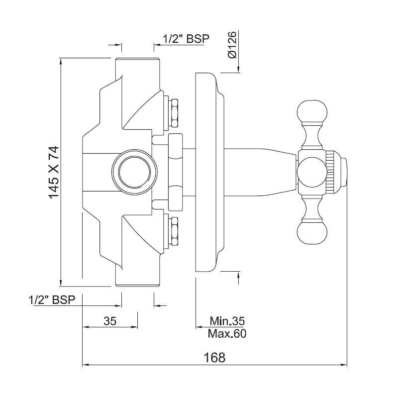 4-Way Diverter for Concealed Fitting - Chrome