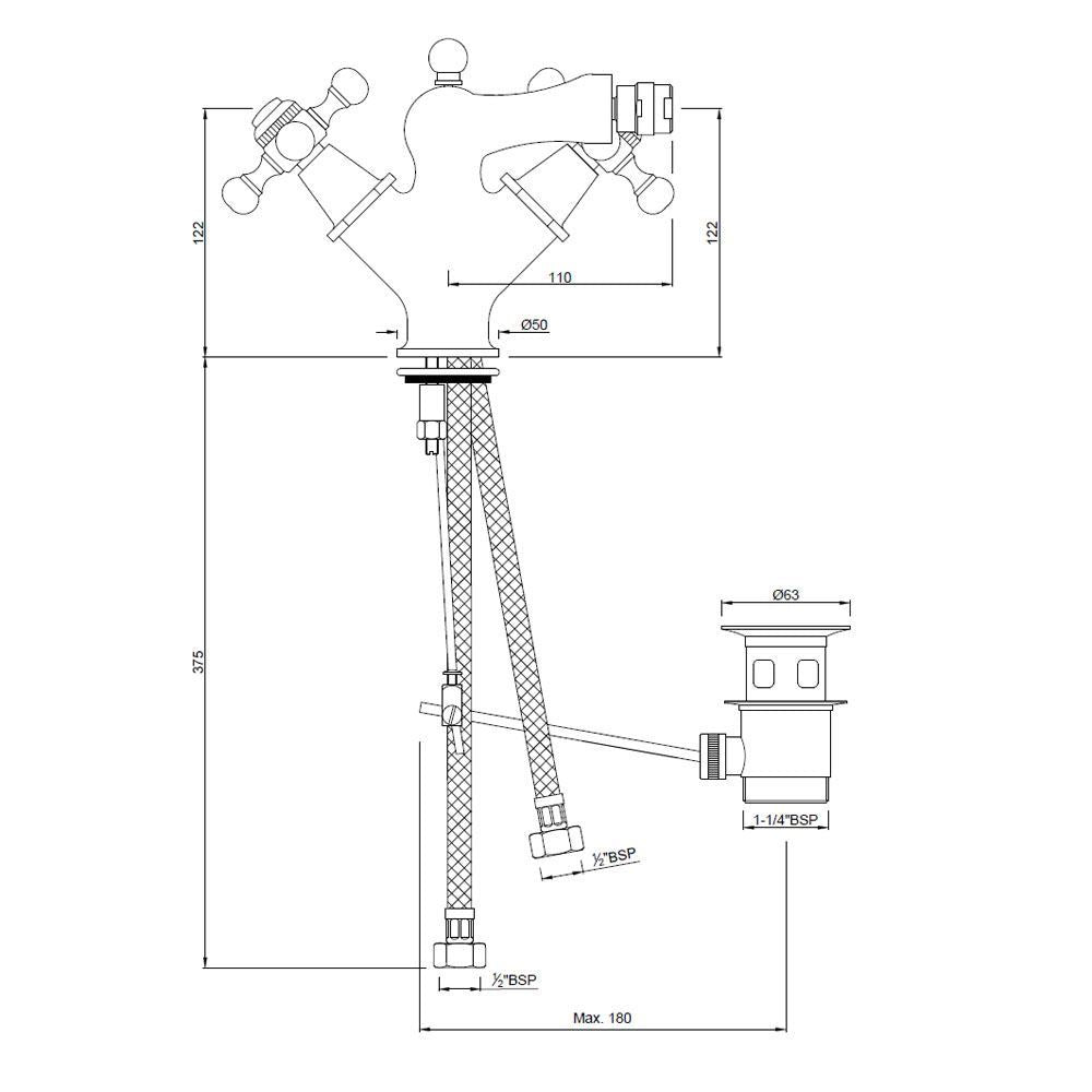 1 Hole Bidet Mixer - Chrome