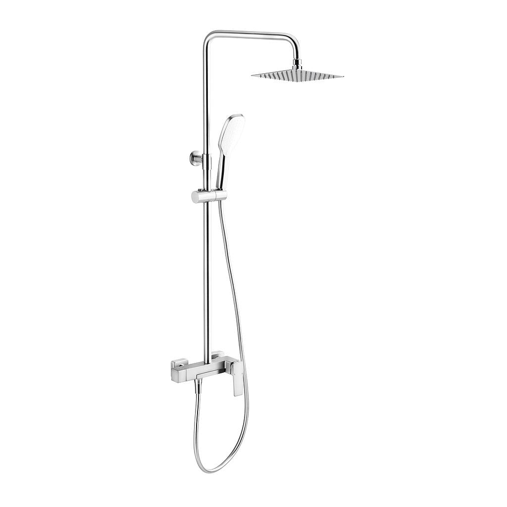 Chrome Square Head Shower Set