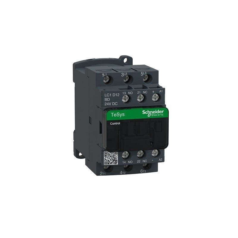 شنايدر - موصل كهربائي، TeSys Deca، ثلاثي الأقطاب (3NO)، تيار متردد 3/تيار متردد 3e، ≤ 440 فولت، 32 أمبير، ملف تيار مستمر 24 فولت، رقم القطعة لدى المورد: LC1D32BD قطر
