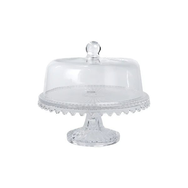 Alegre Glass 21x22.5 Cm Crystal Round Cake Stand With Lid