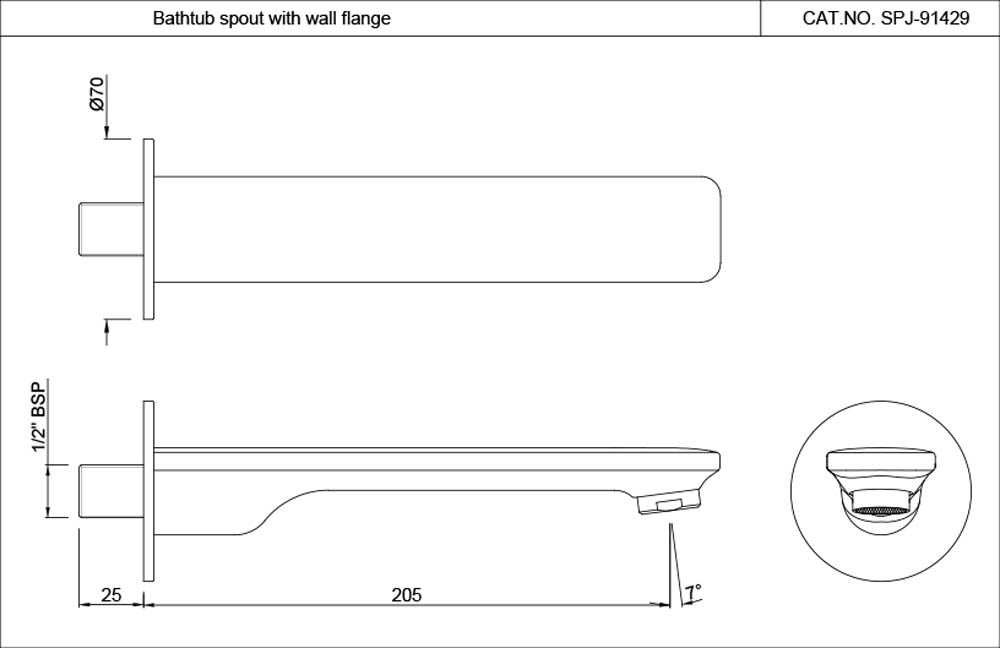 Bathtub Spout - Blush Gold PVD
