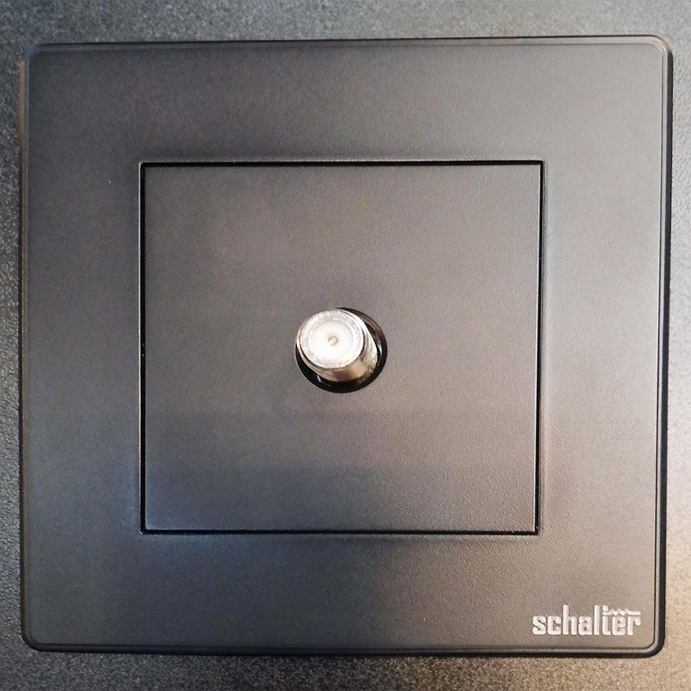 1 Gang Satellite Tv Socket Black
