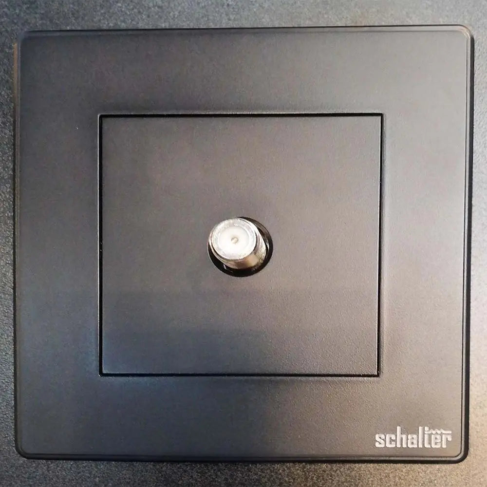 1 Gang Satellite Tv Socket Black BoB Lights