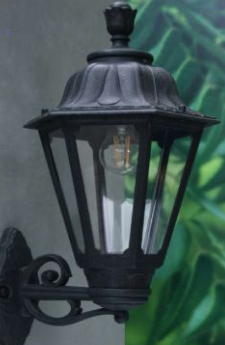 Medium Black Outdoor Wall Light