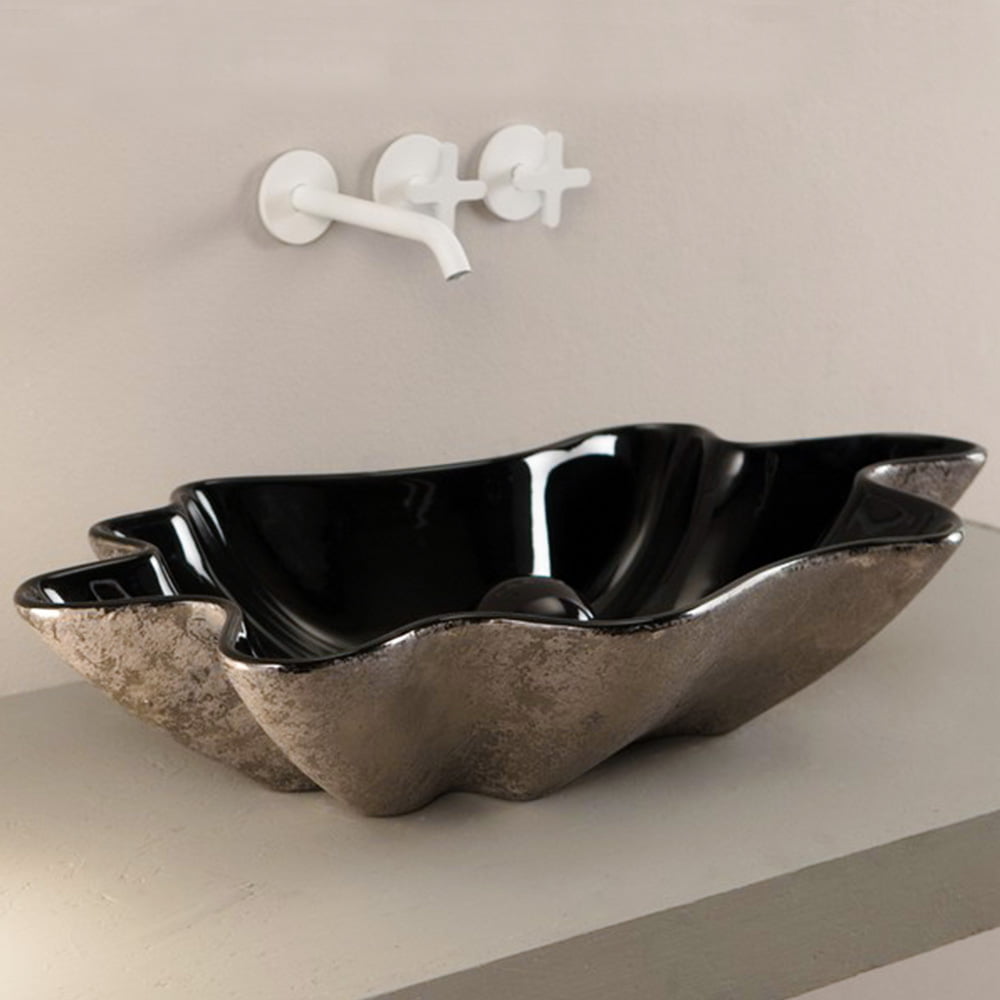 Shell Unique Wash Basin - Black & Platinum