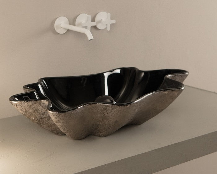 Shell Unique Black & Platinum Wash Basin
