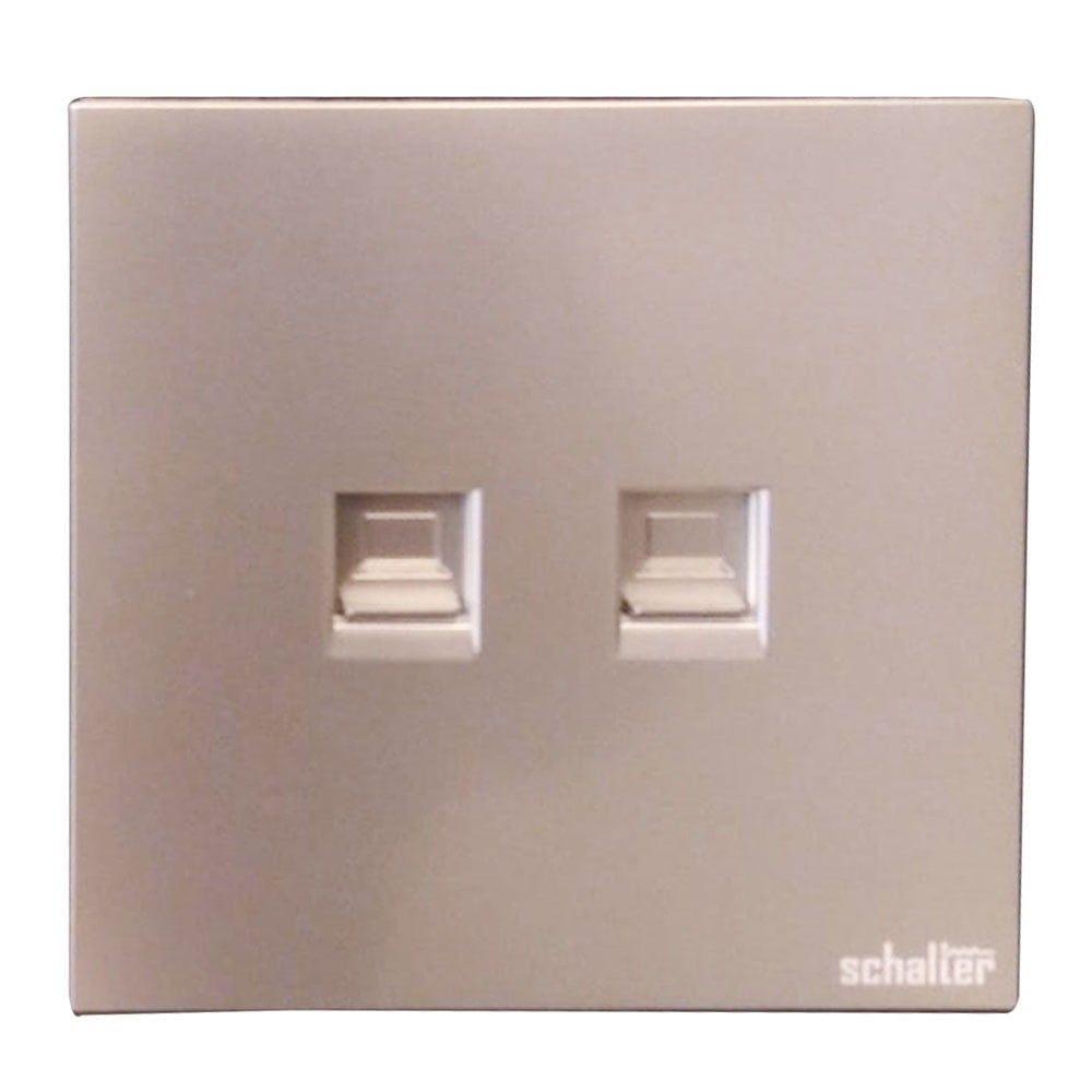 Silver V015 Double Data Socket