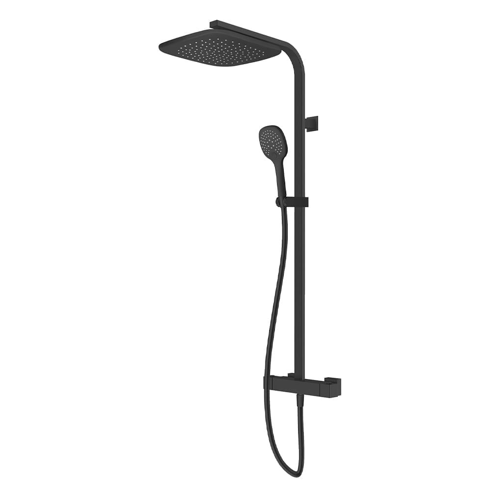 Square Shower Column With 2 Way Diverter With Thermostatic - (matt Black) 15268bb-t01