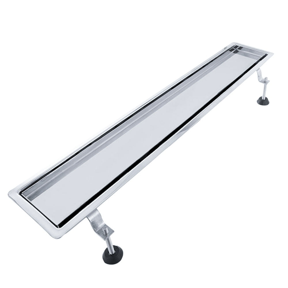 Rectangle Shower Drain With Tile Insert Stainless Steel Floor Channel Vertical Outlet Tilable