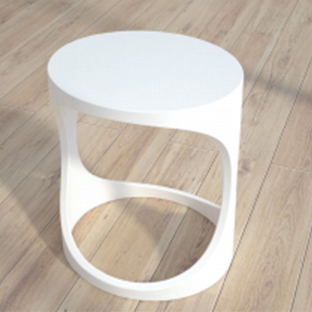 Solid Surface Round Bathroom Stool - White