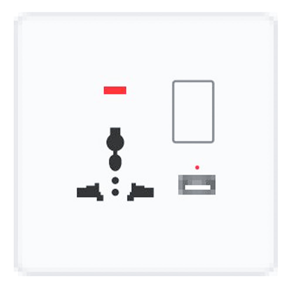 Switched Mf Socket With Neon White