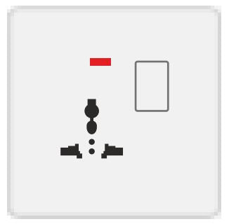 Switched MF Socket with Neon - G5 020N - White