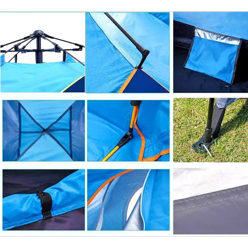 Toby’s New 2–3 Person Automatic Pop Up Camping Tent – JSC42 Blue Outdoor Tent