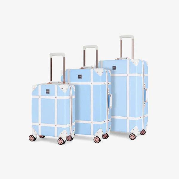 Rock Luggage Vintage Sky Blue 3 Piece Trolley Set