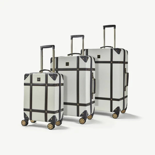 Rock Luggage Vintage Cream 3 Piece Trolley Set