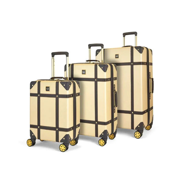 Rock Luggage Vintage Gold 3 Piece Trolley Set