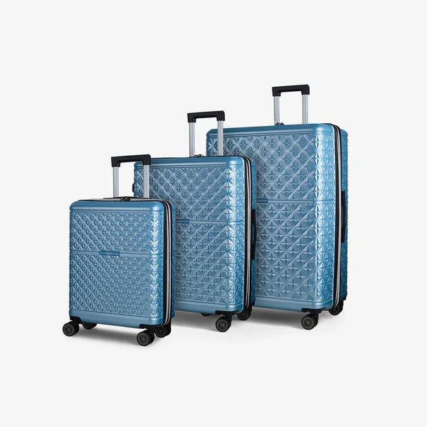 Rock Luggage Maya Blue 3 Piece Trolley Set