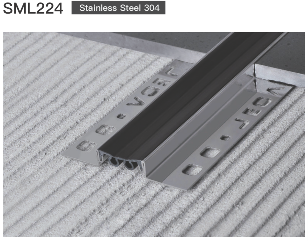 Tile Trim – SML224-1B-12.5H-35W Stainless Steel Black with Brushed Silver Insert (12.5mm x 35mm)