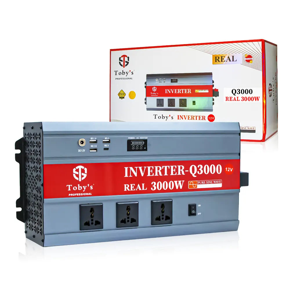 Toby’s 3000W Car Power Inverter 12V to 220V AC Converter with LED Display