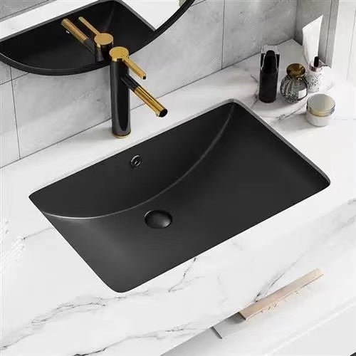 Under Counter Basin – 595×405×200mm | 1721B Matte Black Rectangular (Model 43404)