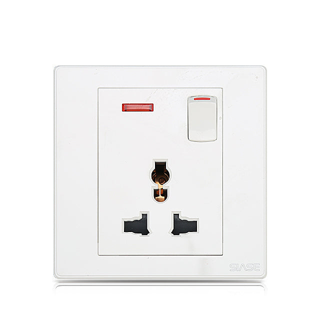 V034-W 250V 1Gang 13A Switched Universal Socket With Indicator