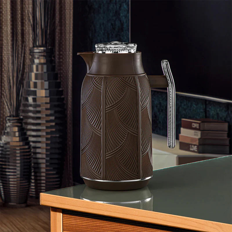 Brown & Silver 1L Vacuum Flask